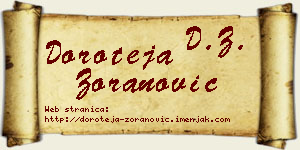 Doroteja Zoranović vizit kartica